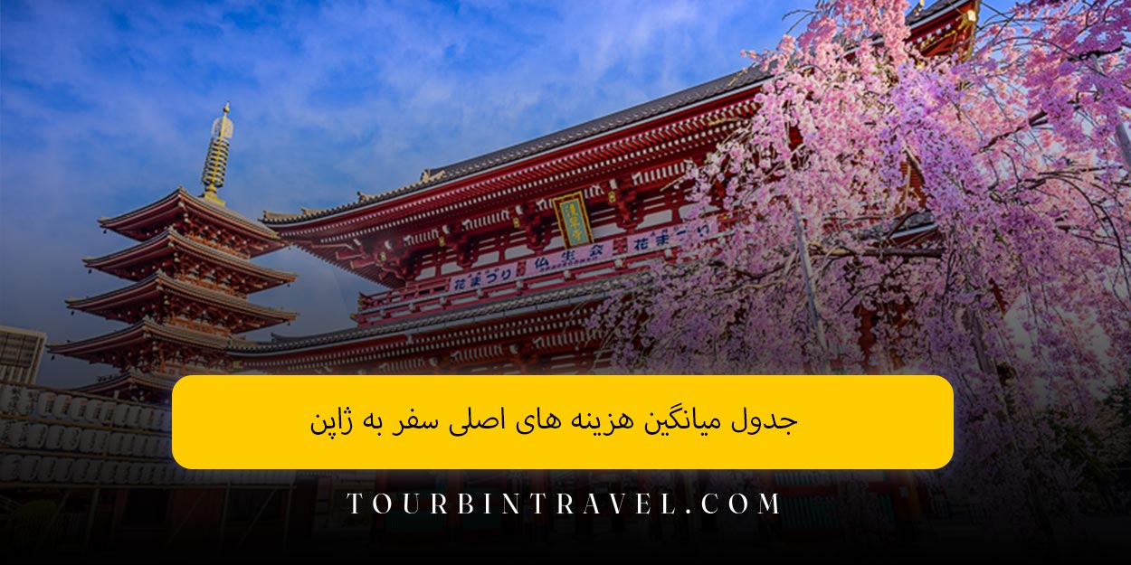 جدول میانگین هزینه‌ های اصلی سفر به ژاپن